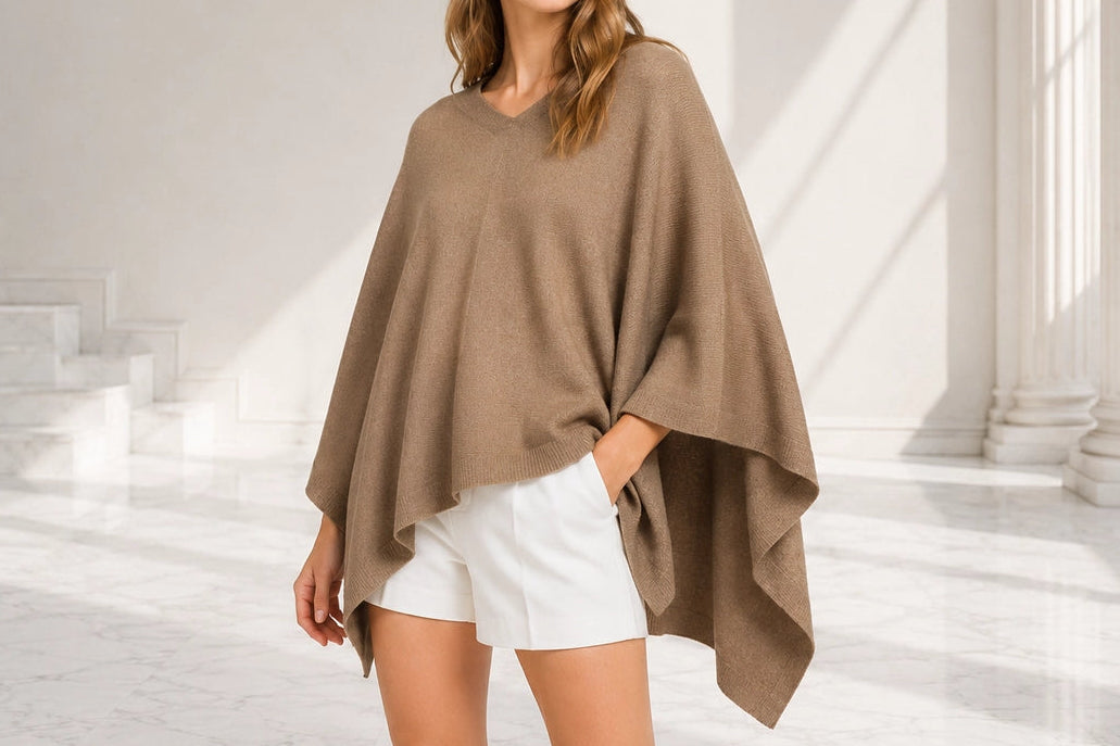 Cashmere-Feel Poncho