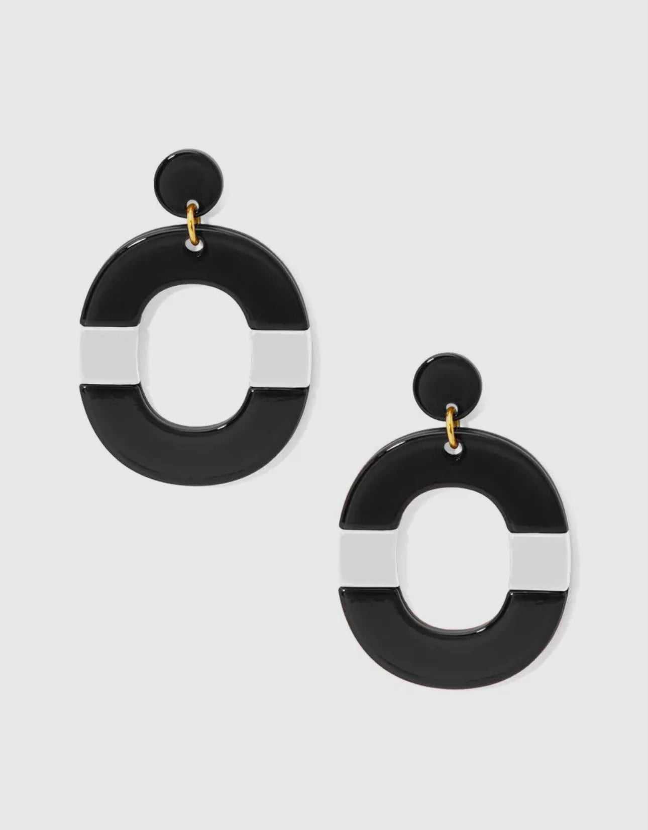Black & White Oval Earrings