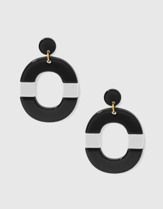 Black & White Oval Earrings