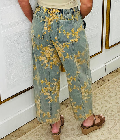 Mid Rise Floral Pants