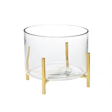 Gold Square Glass Salad Bowl