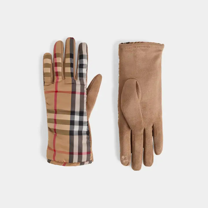 Plaid Touchscreen Gloves