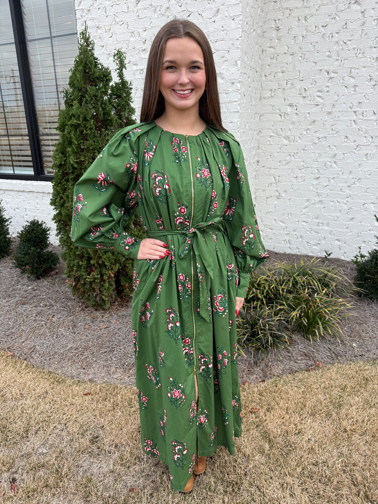 Olive Print Dress