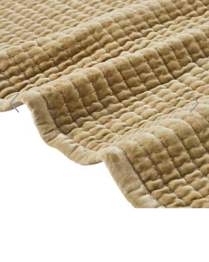 Wheat Velvet Coverlet & Euro Set-King + 3 Euros