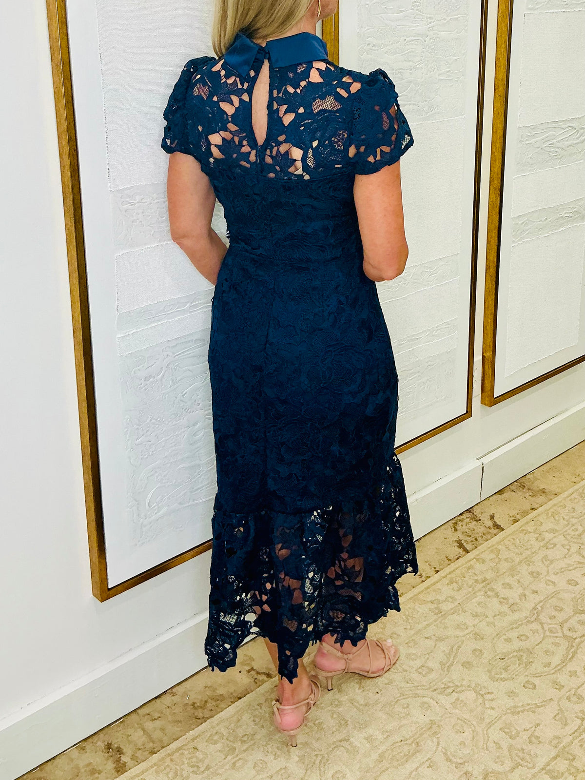 Navy Blue Lace Dress