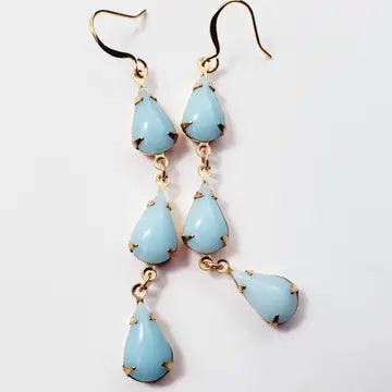 Vintage Baby Blue Glass Drops