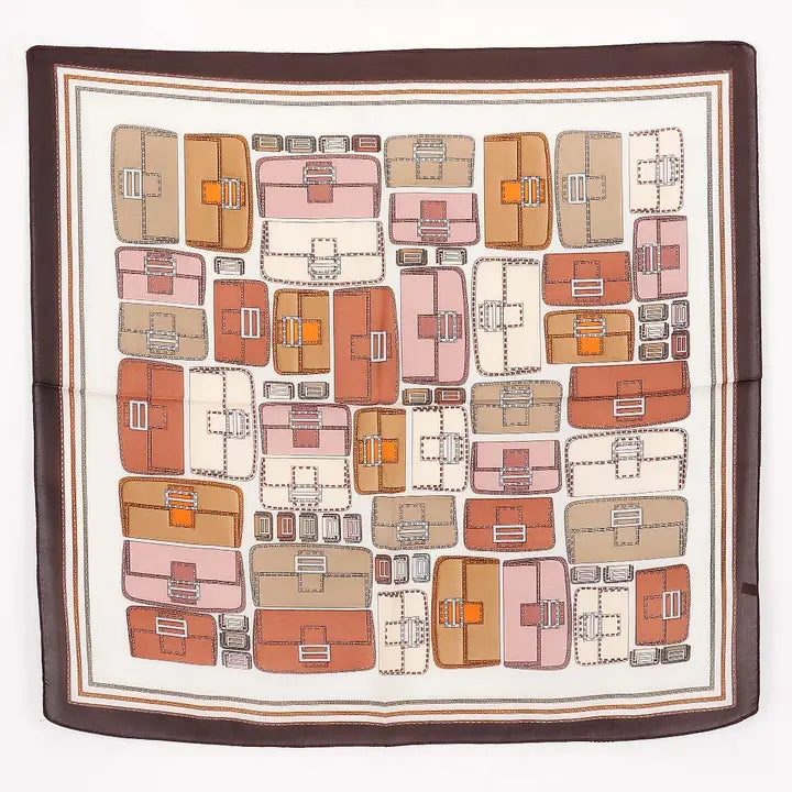 Brown Luggage Print Scarf