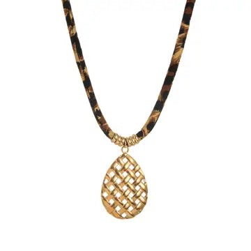 Leopard Necklace w/ Gold Pendant
