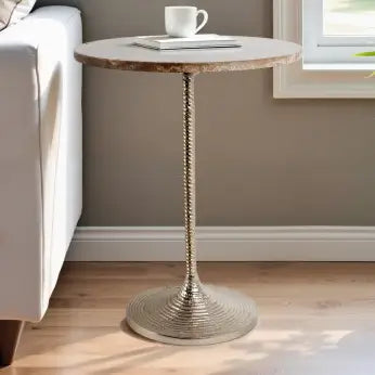 Twisted Gold/Marble Top Table