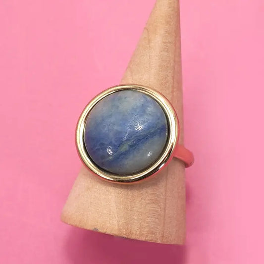 Natural Stone Blue Ring