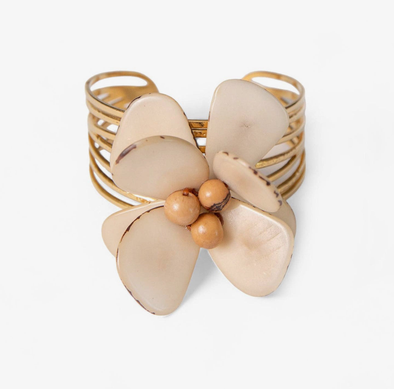 Tagua Flower Cuff Bracelet