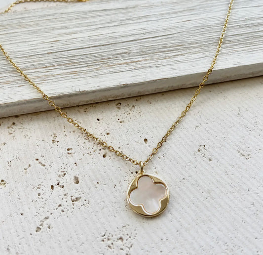 Genuine Pearl Necklace/14K Plated 18”