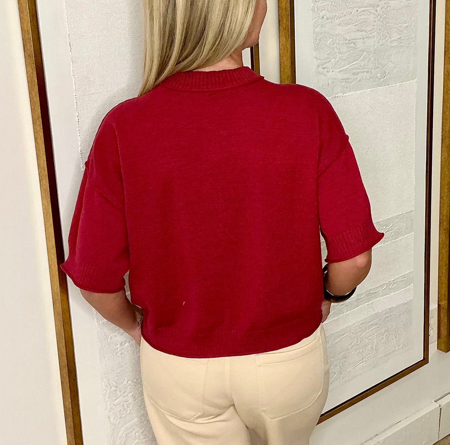 Crimson Crew Neck Sweater