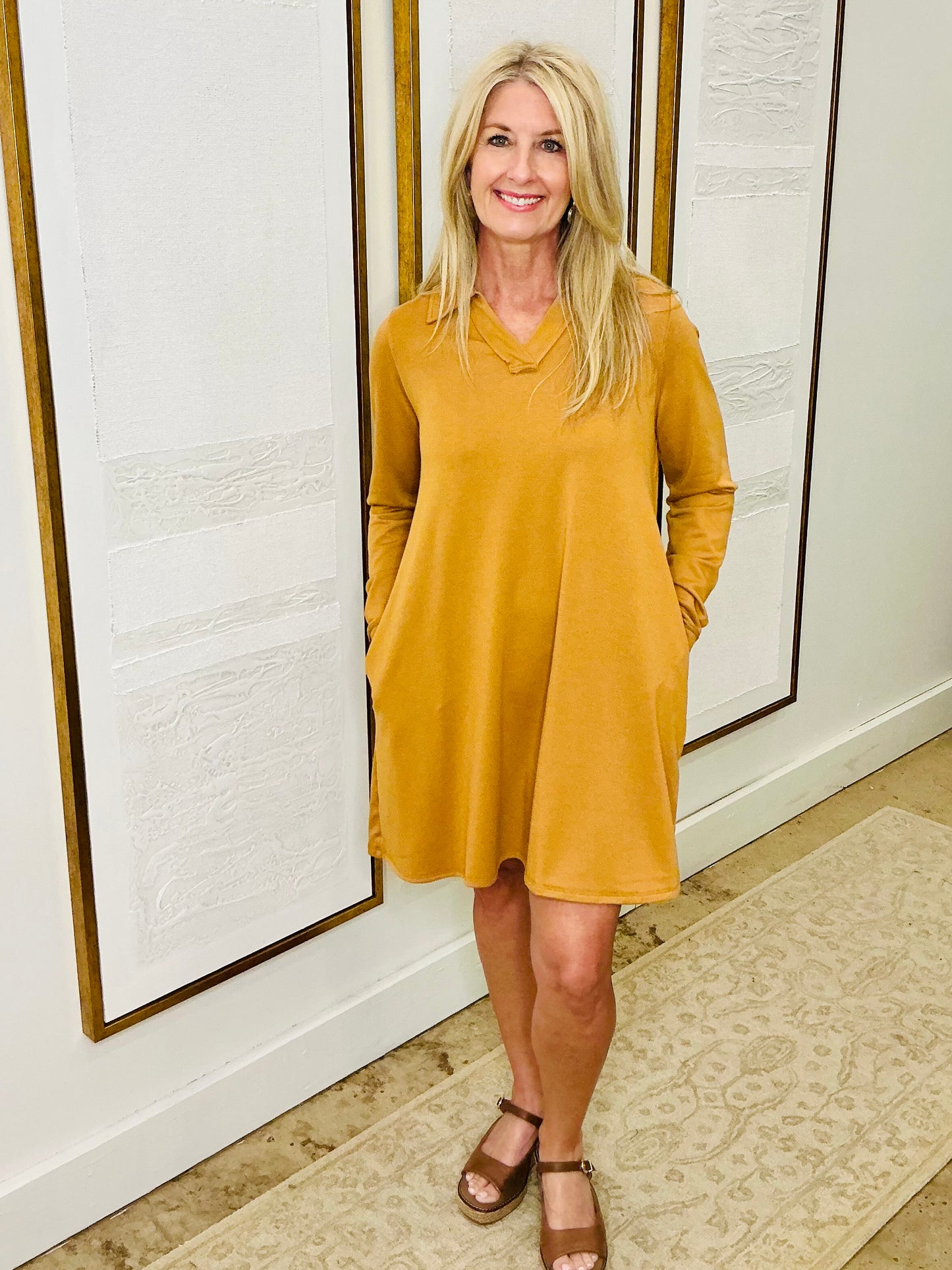 Gold Terry A-Line Dress