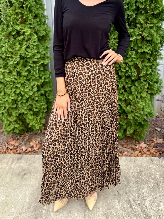 Leopard Midi Skirt