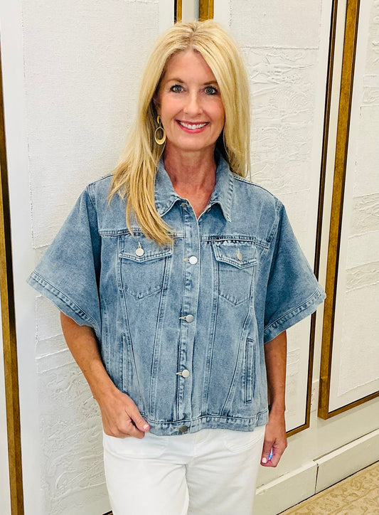 Denim Cape Jacket