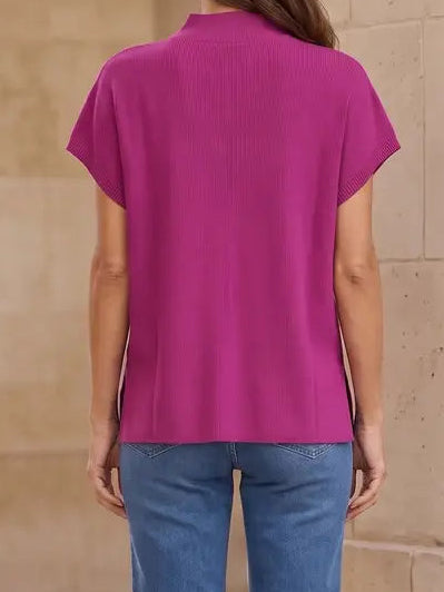 Magenta Mock Neck Sweater