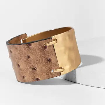 Gold & Leather Bracelet
