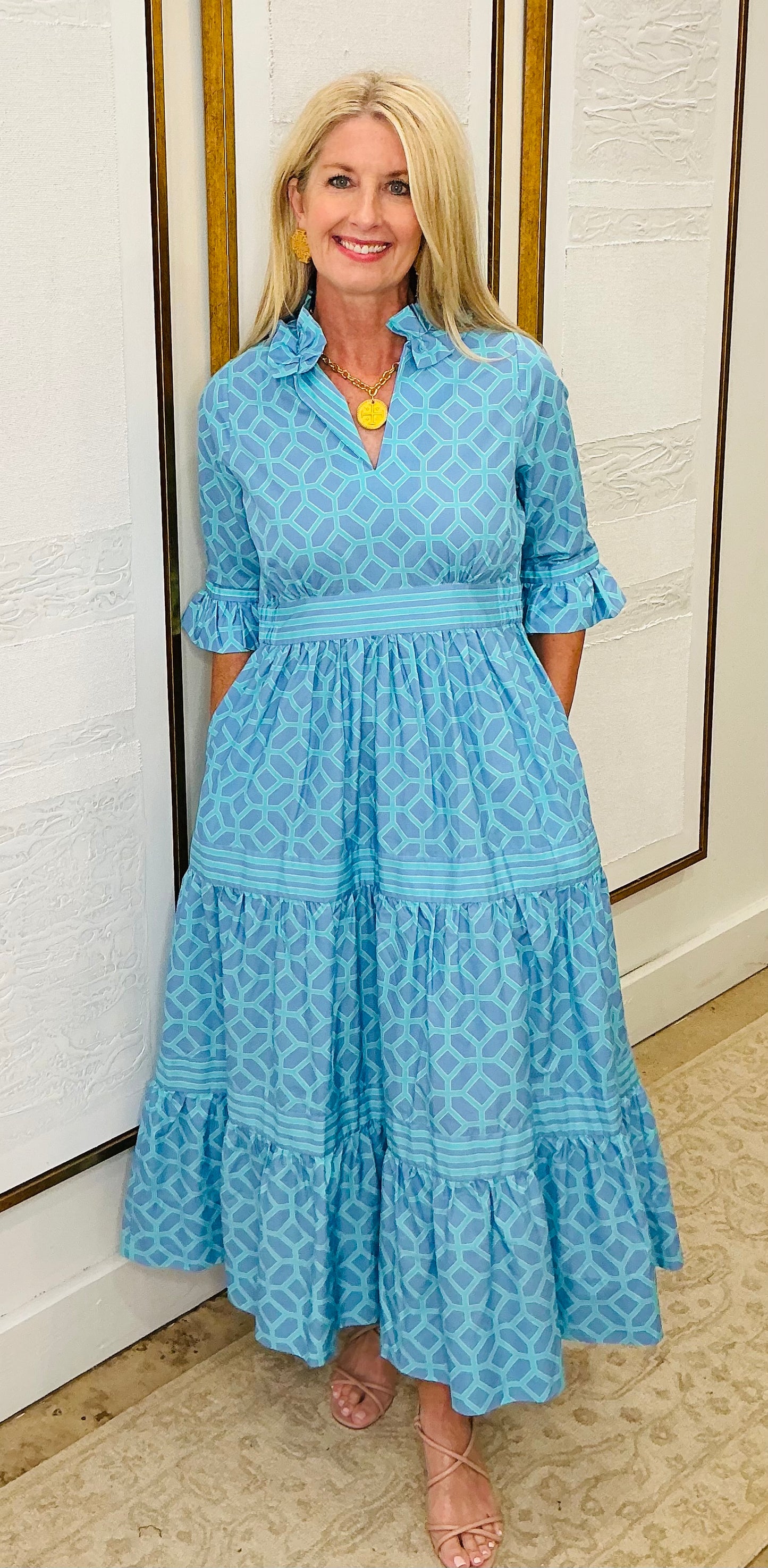 Blue Diamond Maxi Dress