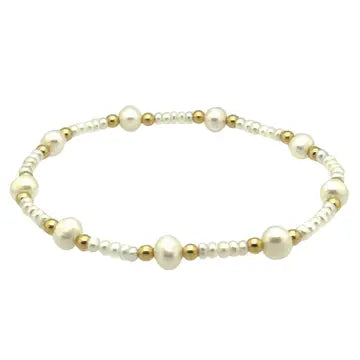 Stretchy Gold Pearl Claire Bracelet