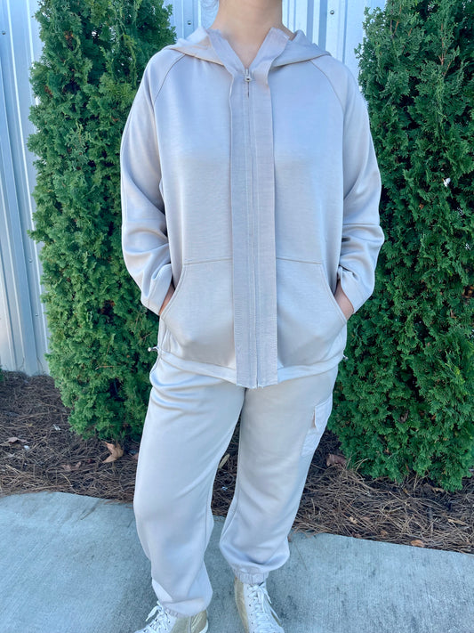 Beige Hoodie & Pant Set