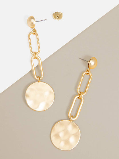 Silver Coin Drop Earring