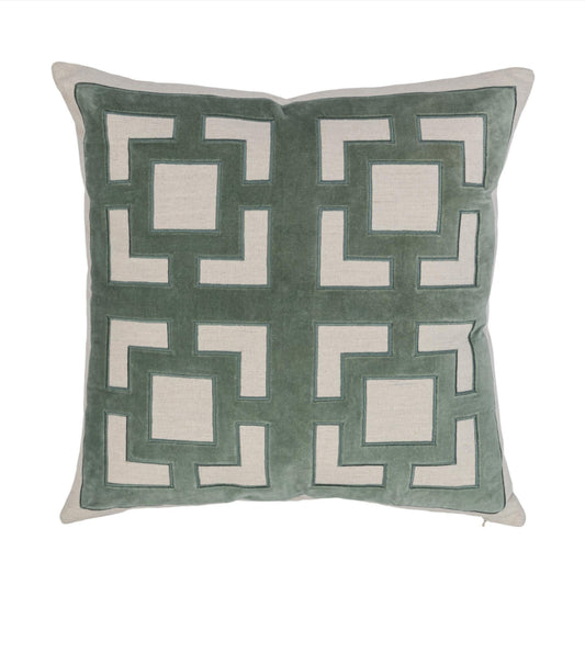 Lattice Pillow Jade 22x22