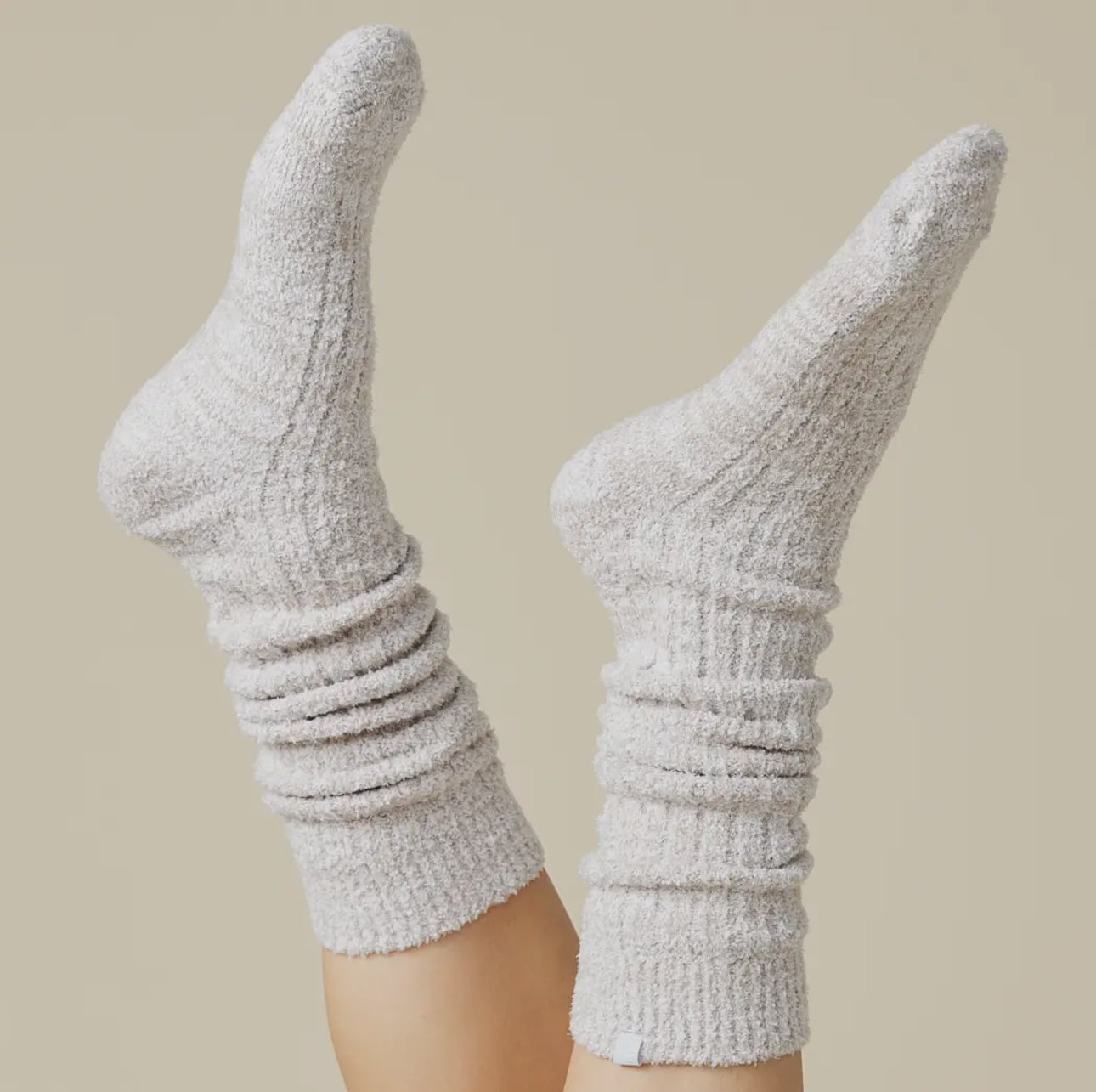 Softies Slouchy Socks w/ Grippers/Heather Cocoa