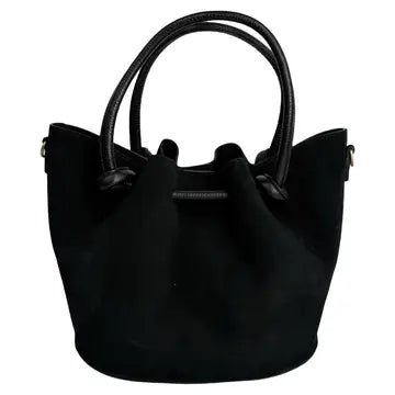Suede Scrunch Bag-Black