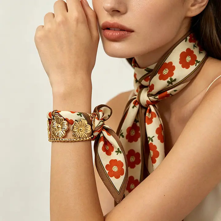Vintage Floral Scarf Bangle