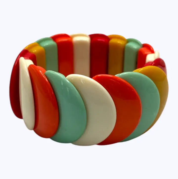 Multi Color Acrylic Stretch Bracelet