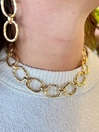 Gold Plated Necklace & Earring Set