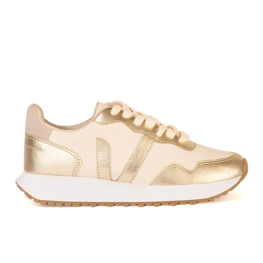 Cream & Gold Sneakers
