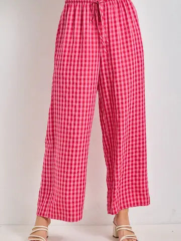 Plus Gingham Drawstring Pant