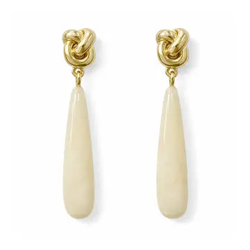 Gold & Ivory Teardrop Earring