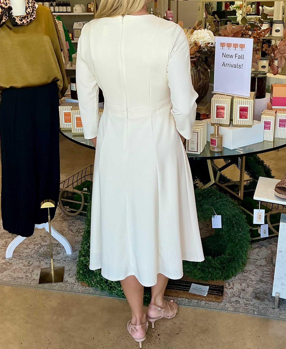 A-Line Midi Dress Ivory