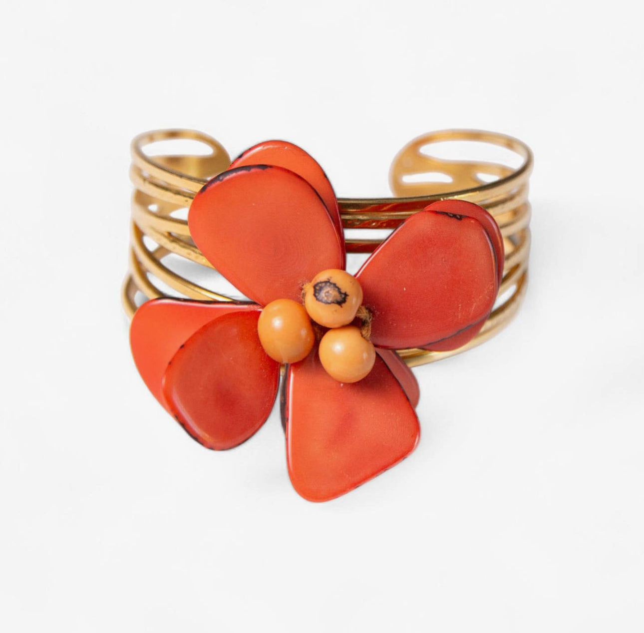 Tagua Flower Cuff Bracelet