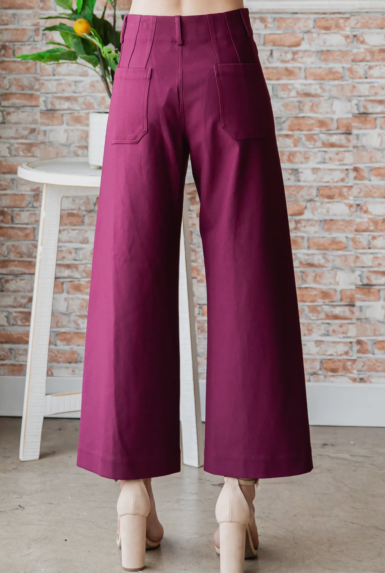 Super Stretch Crop Pant/Wine