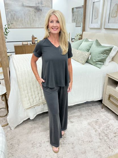 Modal Charcoal Pants Set