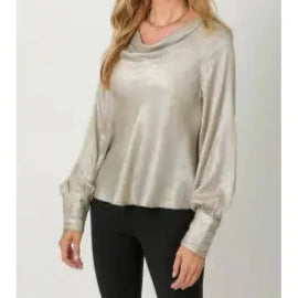 Champagne Cowl Neck Blouse