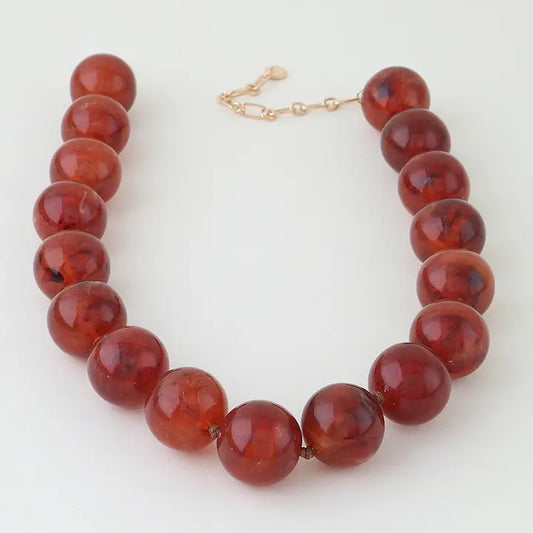 Marble Stone Beaded Necklace