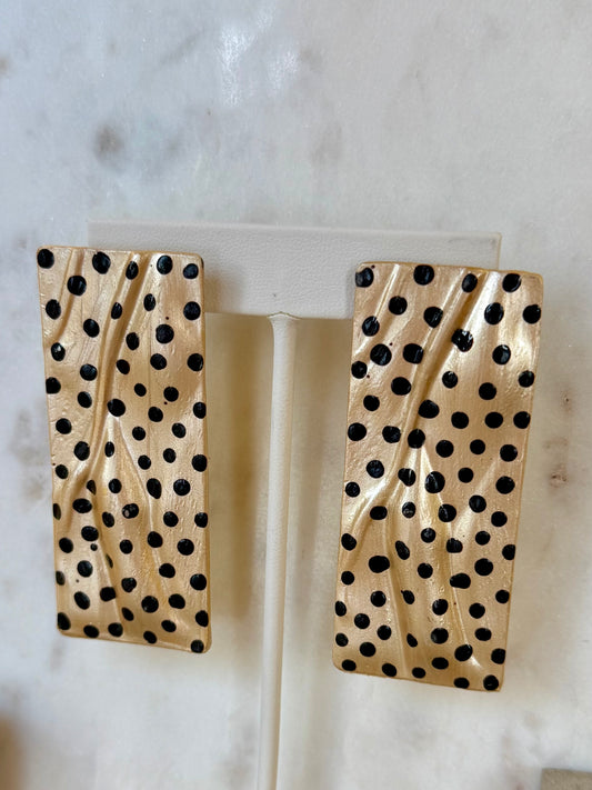 Rectangular Leopard Earrings