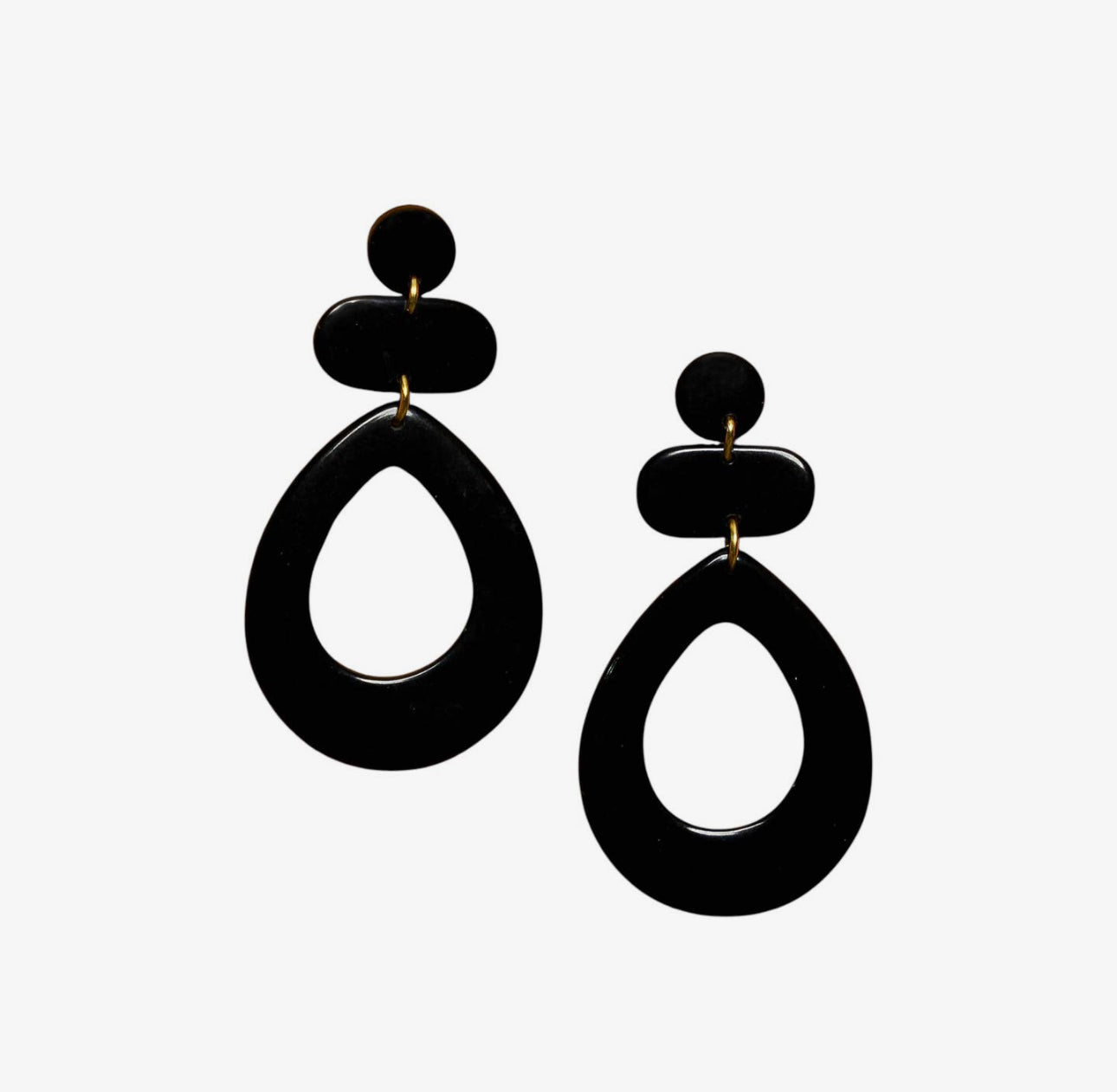 Oval Bar Tagua Earrings