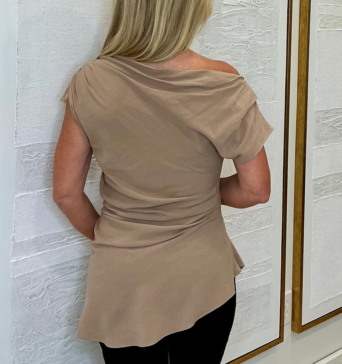 Taupe Ruched Top