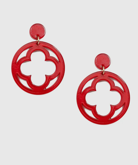 Clover Earrings/Red