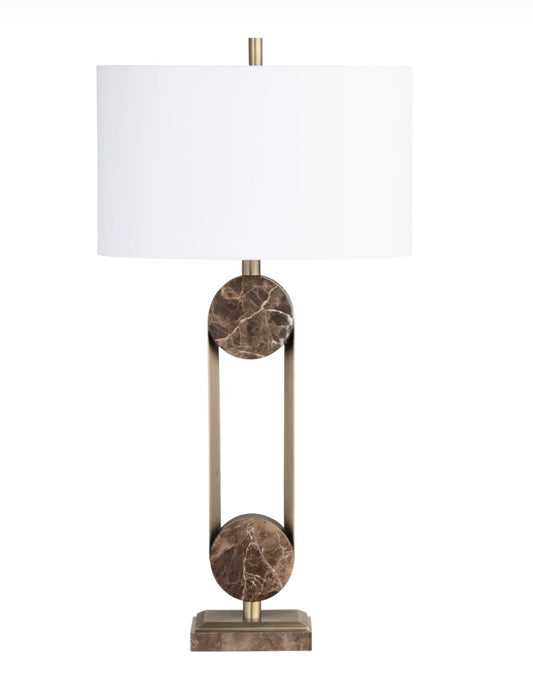 Marble Disc Lamp 33”H