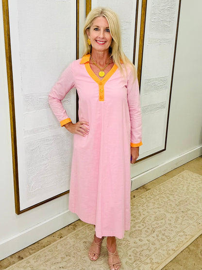 Pink Linen Dress