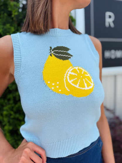 Round Neck Lemon Sweater