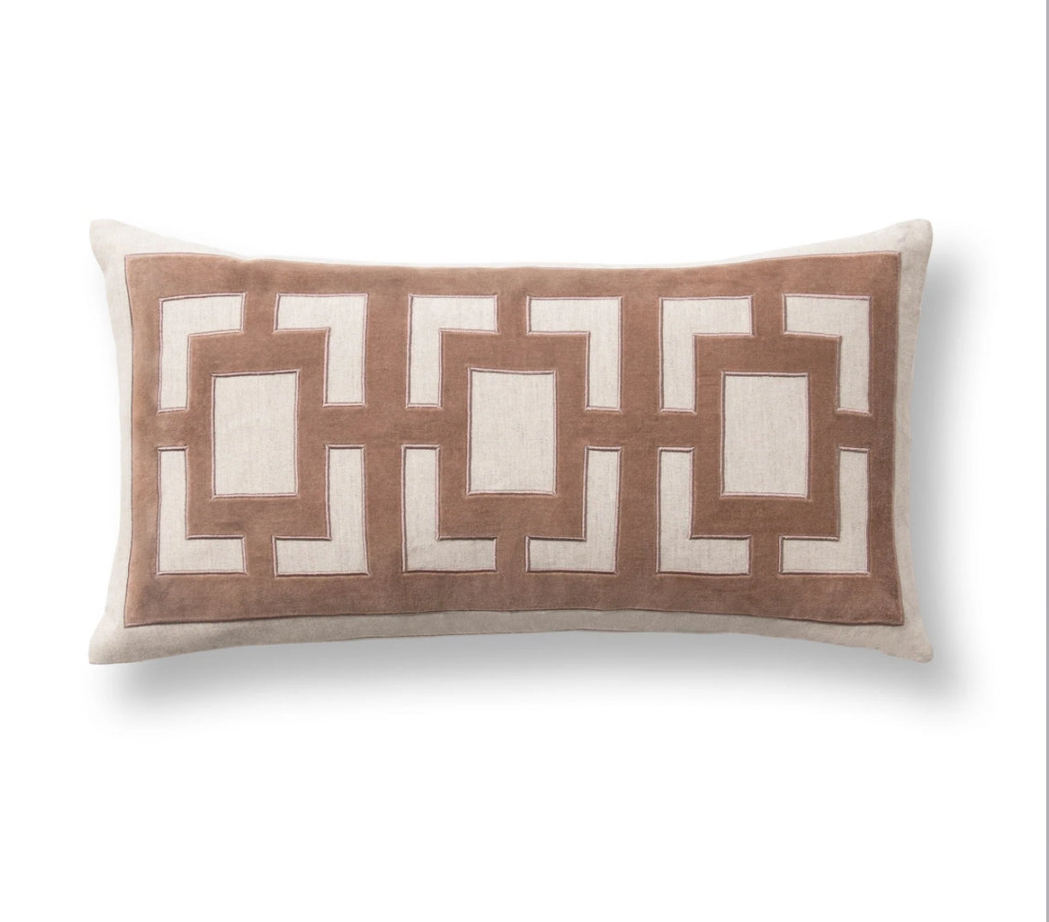 Lattice Lumbar Pillow Brown 14x26