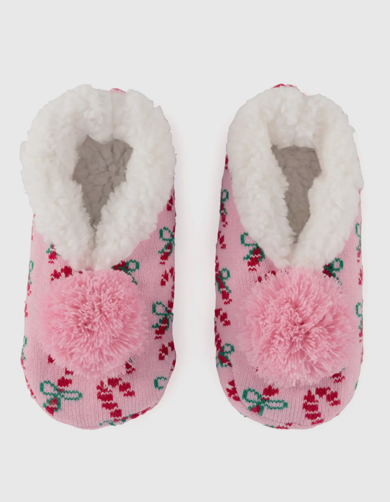 Candy Cane Slippers Pink OS
